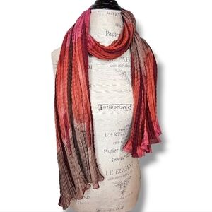 Cejon Rust Burnt Orange Crinkled Scarf - OS